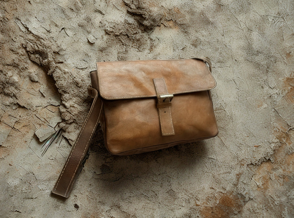 Leather Messenger Bag – Handmade Moroccan Goat Leather Crossbody Satchel